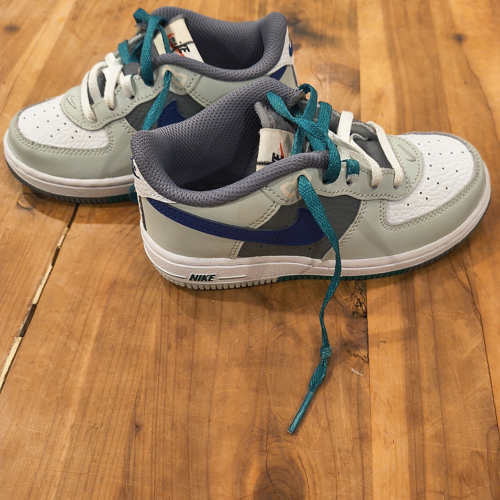 Nike Kids' White and Blue Sneakers